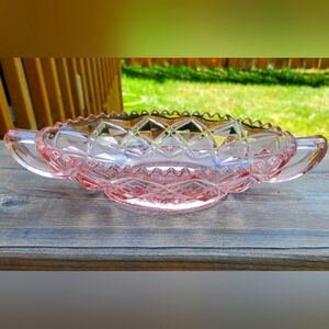 Pink Imperial Glass Little Jewel in the Diamond Block pattern